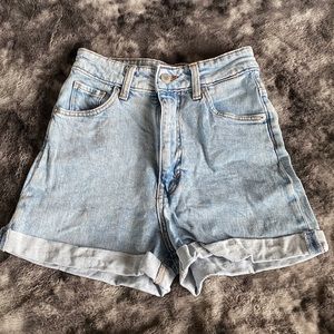 H&M &Denim High Waisted Mom Shorts Vintage Style 0